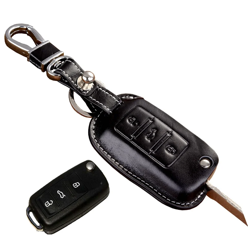 Кожаный чехол для ключей Volkswagen Jetta Tiguan Passat Golf Polo Bora Beatle VW кожаный флип-чехол