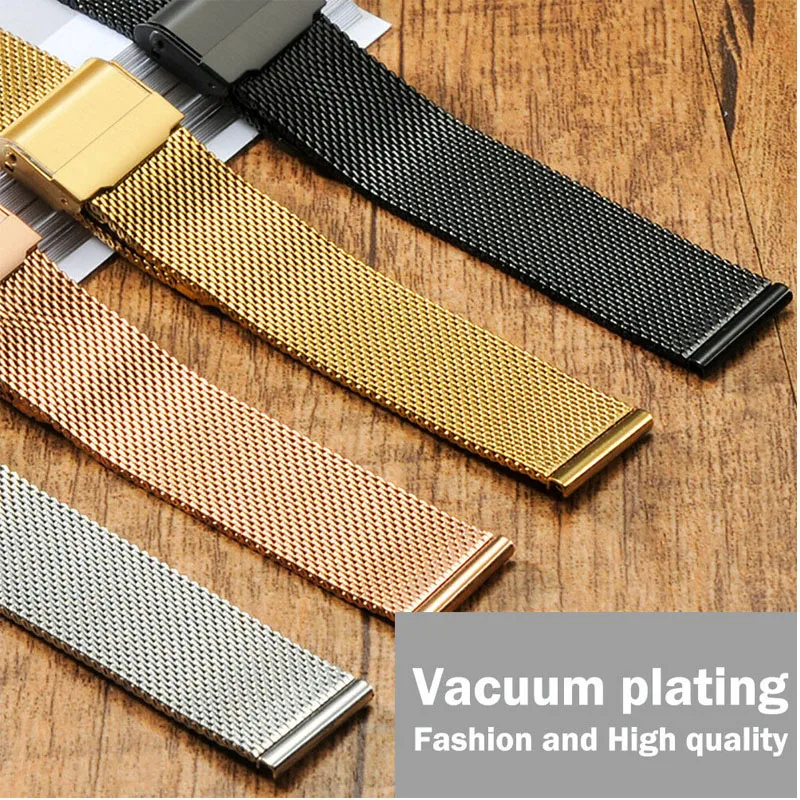 BINLUN Watch Strap Milanese Loop Watchband Magnetic Stainless Steel Bracelet in 12mm-22mm Correa Wriststrap Belt Accessories | Наручные