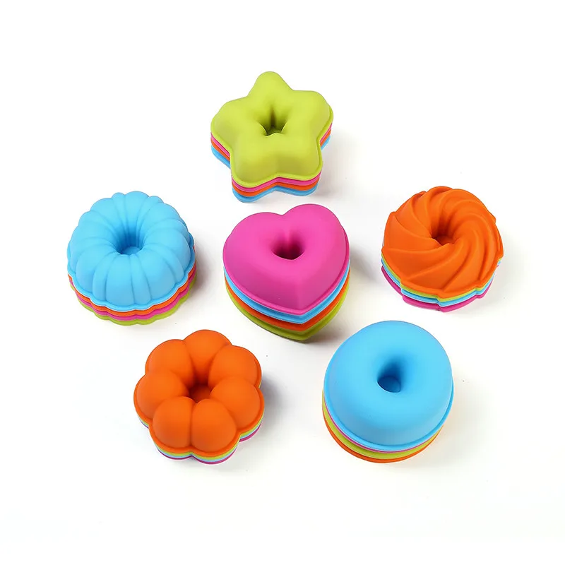Silicone DIY Donut Maker Pumpkin Shape Doughnut Mold Set Desserts Sweet Food Baking Cookie Cake Mould Kitchen Dessert Tool | Дом и сад