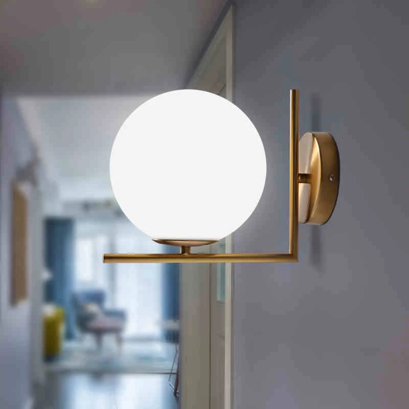 Modern Glass Ball Wall Lamps led Bedside Reading LED Lamp White Globe Wall Lights Indoor Home Decoration Lighting E27 Luminaire
Modern Glass Ball Wall Lamps led Bedside Reading LED Lamp White Globe Wall Lights Indoor Home Decoration Lighting E27 Luminaire