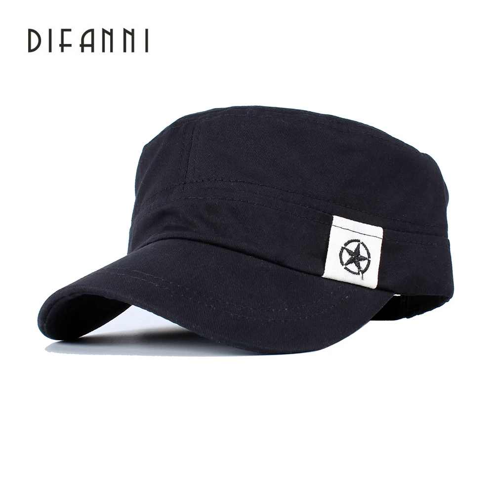 Difanni Brand Military Hats Simple Solid Color Spring Summer Autumn Men's Flat Top Cap Cotton Visor Hat Copper Buckle Snapback
Difanni Brand Military Hats Simple Solid Color Spring Summer Autumn Men's Flat Top Cap Cotton Visor Hat Copper Buckle Snapback