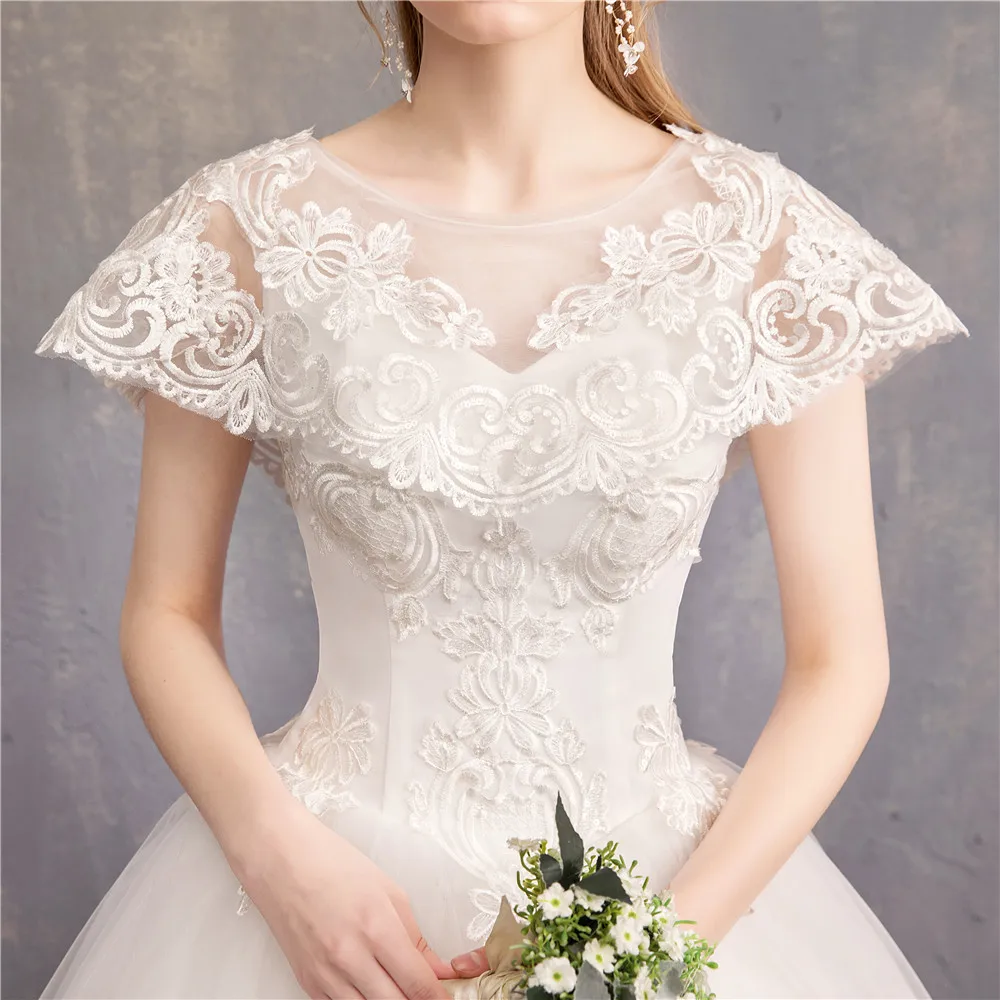 Women's O neck short sleeve wedding dress plus size ball gown bridal dress princess wedding gown US2-US26W custom made
Women's O neck short sleeve wedding dress plus size ball gown bridal dress princess wedding gown US2-US26W custom made