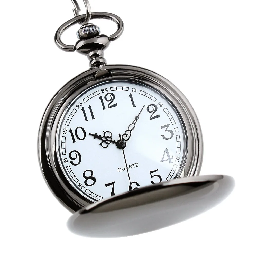 2020 Retro Fashion Silver Smooth Steampunk Quartz Pocket Watch Stainless Steel Pendant 30CM Chain for Men Women cep saati
2020 Retro Fashion Silver Smooth Steampunk Quartz Pocket Watch Stainless Steel Pendant 30CM Chain for Men Women cep saati