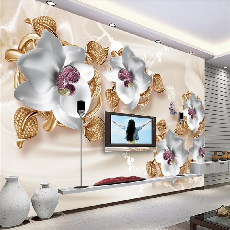 beibehang Luxury 3D jewelry flowers TV background wall custom large mural green wallpaper papel de parede para quarto mural
beibehang Luxury 3D jewelry flowers TV background wall custom large mural green wallpaper papel de parede para quarto mural