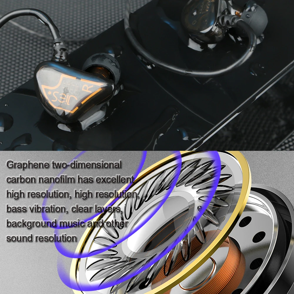 Graphene double-action coil headset HIFI high-quality bass sports headset mobile phone wire-controlled MIC for Android Apple
Graphene double-action coil headset HIFI high-quality bass sports headset mobile phone wire-controlled MIC for Android Apple