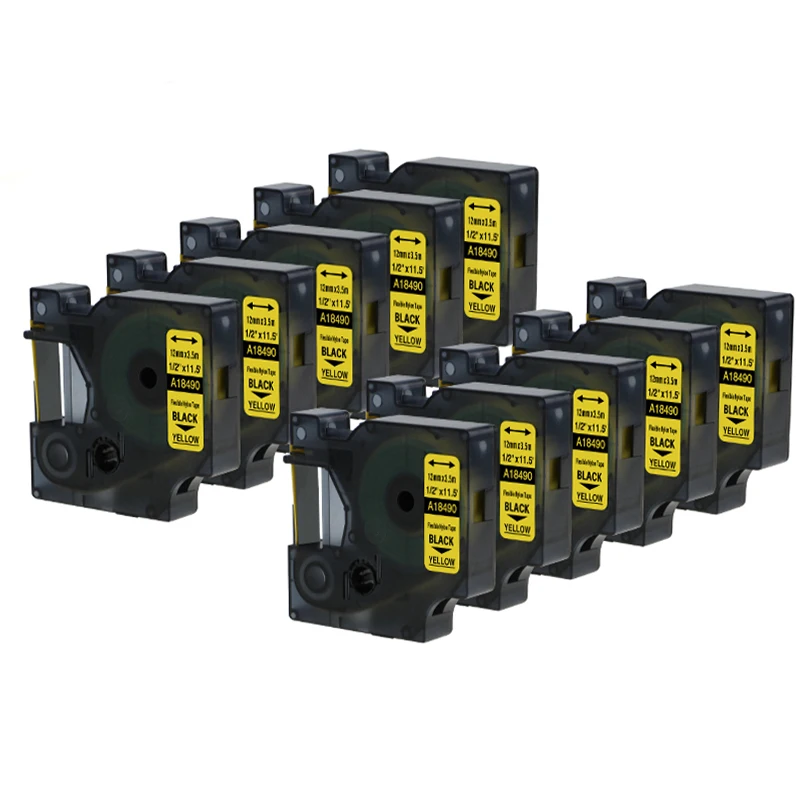 10 Rolls Compatible for DYMO Industrial Labels Black on Yellow 18490 Flexible Nylon for DYMO Industrial RhinoPro Label Makers
10 Rolls Compatible for DYMO Industrial Labels Black on Yellow 18490 Flexible Nylon for DYMO Industrial RhinoPro Label Makers