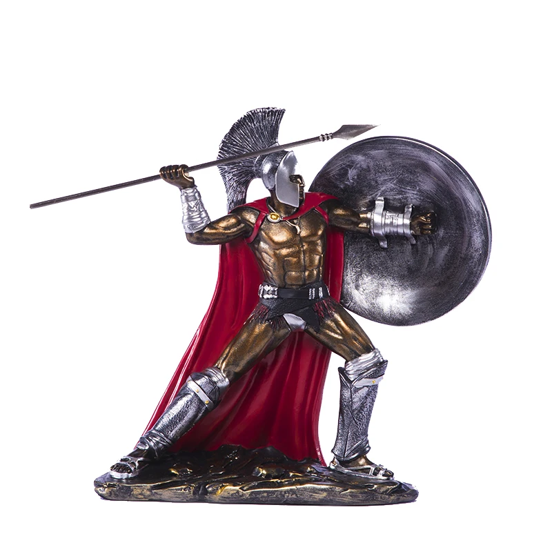 Европейский Винтажный домашний декор Спарта статуи броня модель миниатюрные