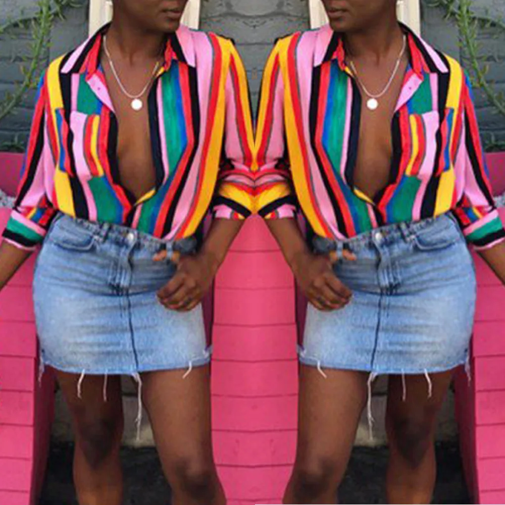 S-2XL women turn-down collar long sleeve tops shirt floral print striped shirt tops autumn spring casual leisure tops shirt
S-2XL women turn-down collar long sleeve tops shirt floral print striped shirt tops autumn spring casual leisure tops shirt