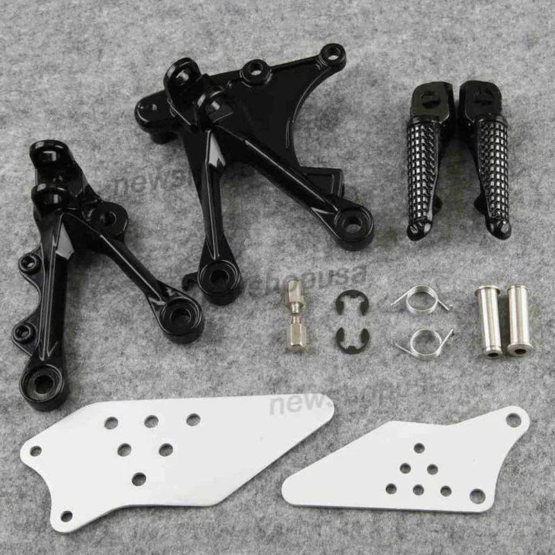 

Front Rider Foot Pegs Foot Rests Mount Bracket Kit For KAWASAKI NINJA ZX6R 2005-2008 Motorcycle Spare Parts