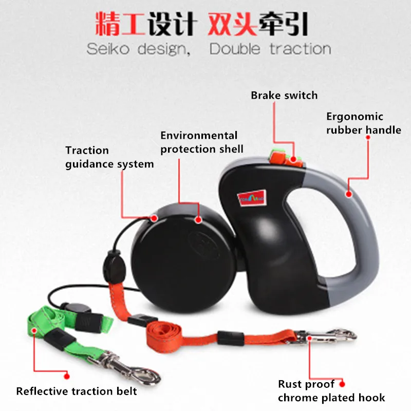 Automatic tractor dog haulage rope double head creative pet traction rope pet supplies Rope 3m for pets within 22KG
Automatic tractor dog haulage rope double head creative pet traction rope pet supplies Rope 3m for pets within 22KG