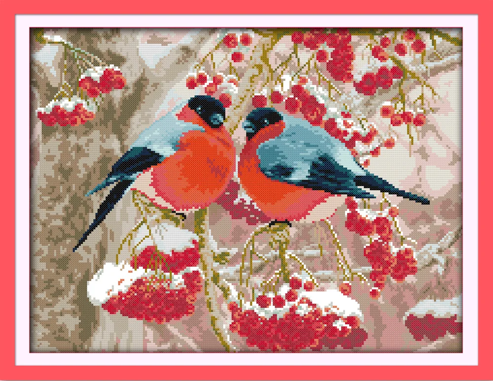 Bullfinch cross stitch kit cartoon animal winter snow print stamped 14ct 11ct hand embroidery DIY handmade needlework supplies
Bullfinch cross stitch kit cartoon animal winter snow print stamped 14ct 11ct hand embroidery DIY handmade needlework supplies