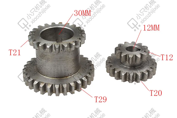 

free shipping CJ0618 2 pcs / set Teeth T29xT21 T20xT12 Dual Dears Metal Lathe Gears For Sale