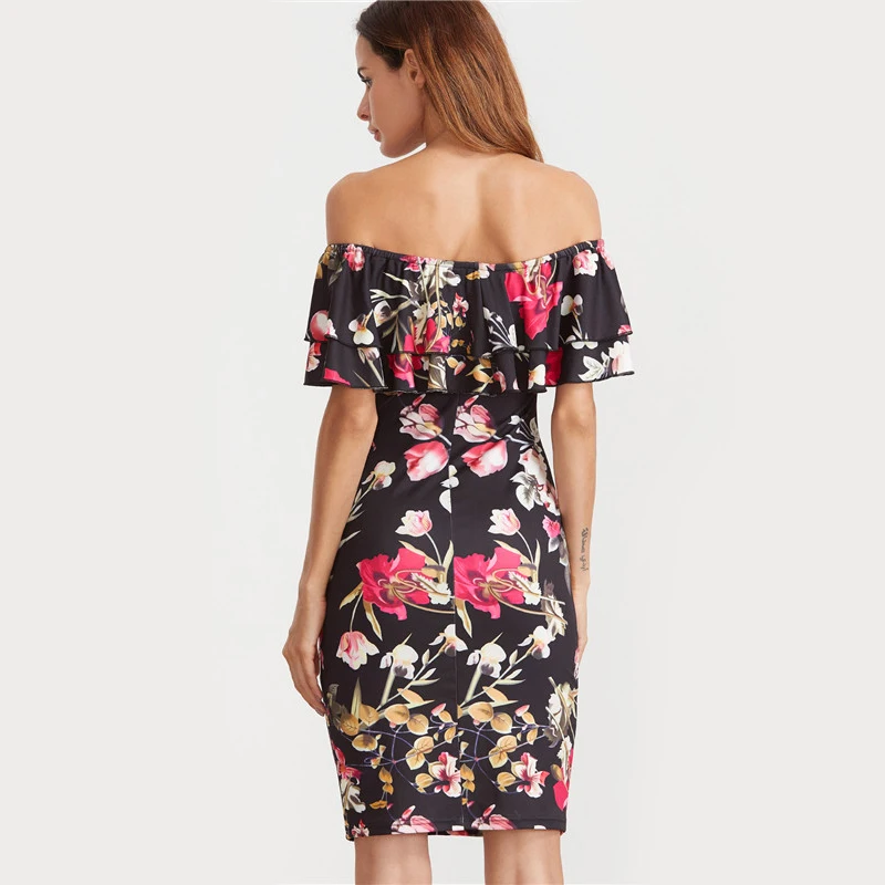 Women ruffle floral sexy off shoulder slash neck party pencil dress Bodycon dresses vestido for women summer 2017 39
Women ruffle floral sexy off shoulder slash neck party pencil dress Bodycon dresses vestido for women summer 2017 39