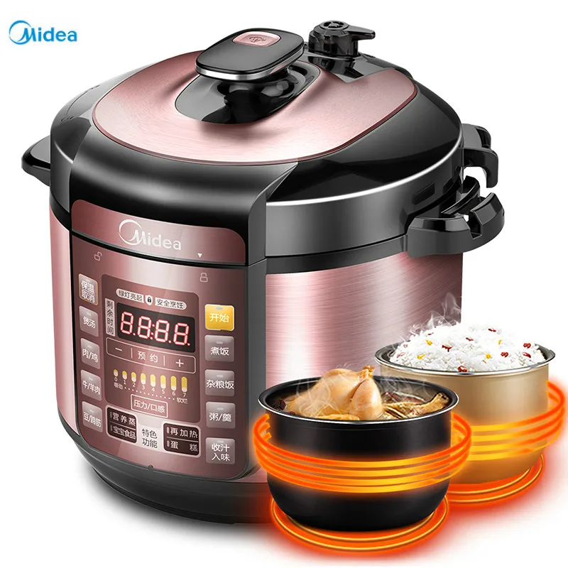 Электрическая скороварка Midea 5L рисоварка с двойным горшком|electric pressure cooker|pressure cooker