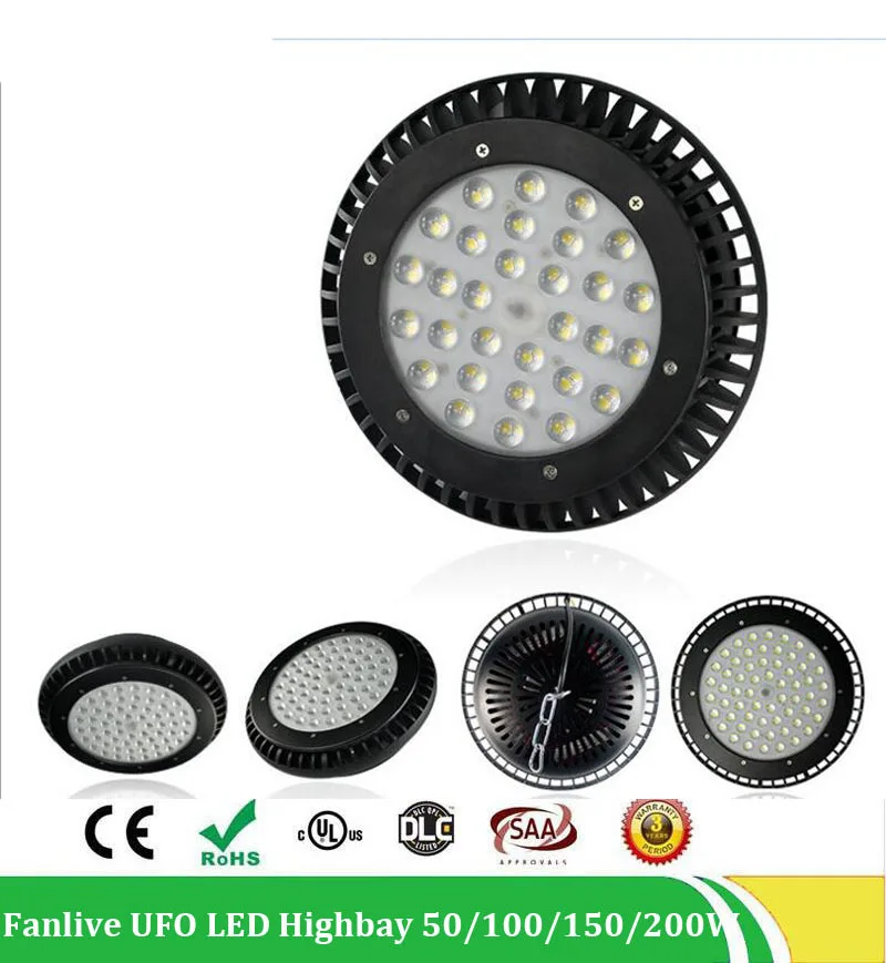 5 шт./лот 50 Вт 100 150 200 Led UFO High Bay прожектор промышленное освещение IP65