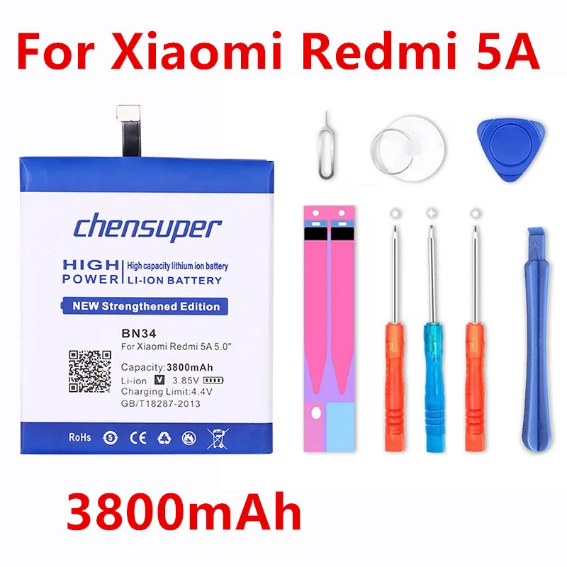 2 шт./chensuper 0 цикл 3800 мА · ч аккумулятор для Xiaomi BN34 Redmi 5A 5,0 дюйма 5,0 дюйма высокое качество Мобильный телефон сменный аккумулятор
2 шт./chensuper 0 цикл 3800 мА · ч аккумулятор для Xiaomi BN34 Redmi 5A 5,0 дюйма 5,0 дюйма высокое качество Мобильный телефон сменный аккумулятор