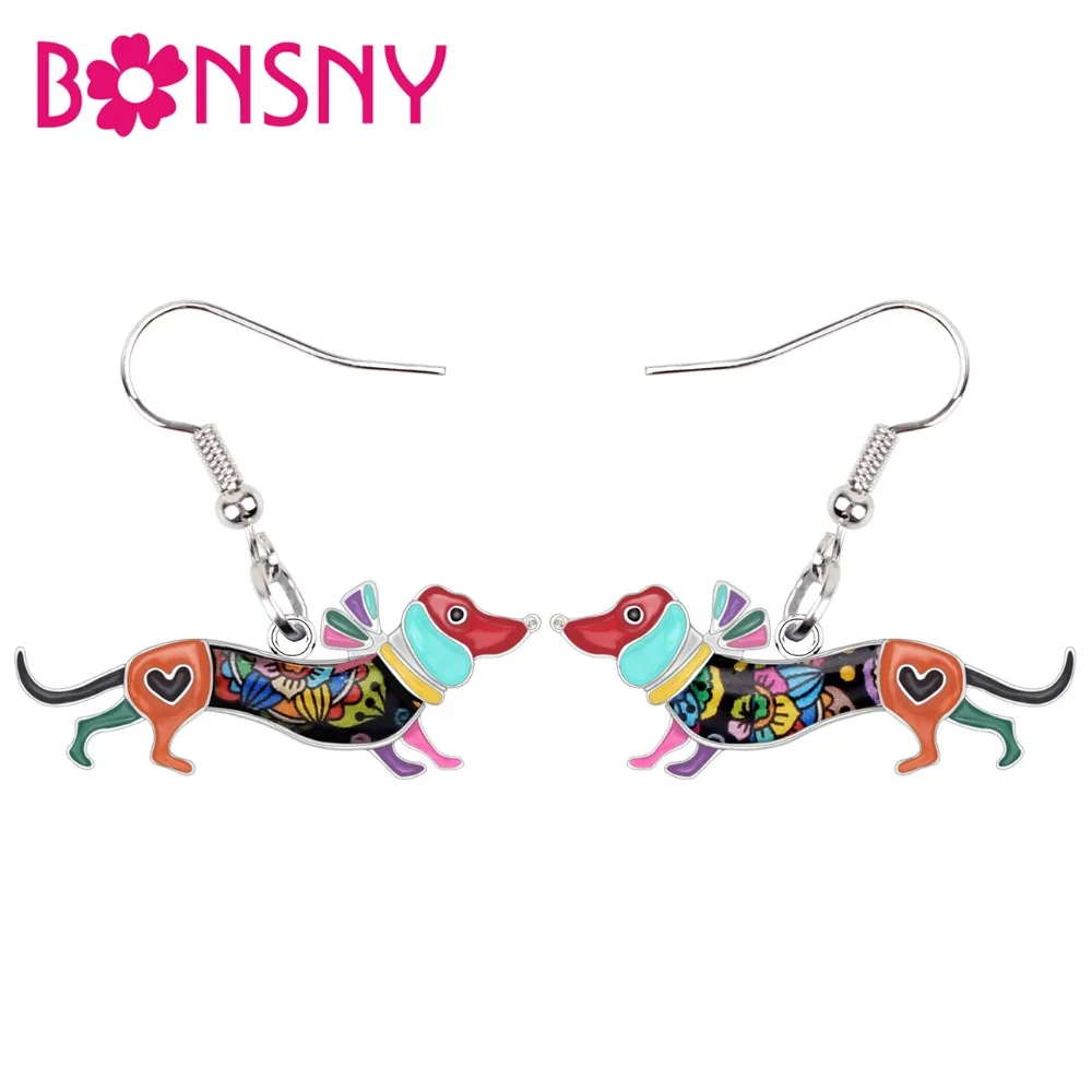 Bonsny Enamel Alloy Floral Collar Dachshund Dog Earrings Dangle Drop Big Long Fashion Cartoon Animal Jewelry For Women Girl Gift
Bonsny Enamel Alloy Floral Collar Dachshund Dog Earrings Dangle Drop Big Long Fashion Cartoon Animal Jewelry For Women Girl Gift