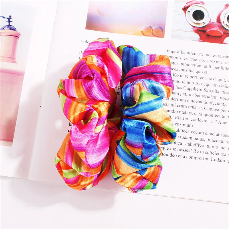 Free shippping Fashion women Neon color hair scrunchies rainbow Hair bands for girls Ponytail Holder
Free shippping Fashion women Neon color hair scrunchies rainbow Hair bands for girls Ponytail Holder