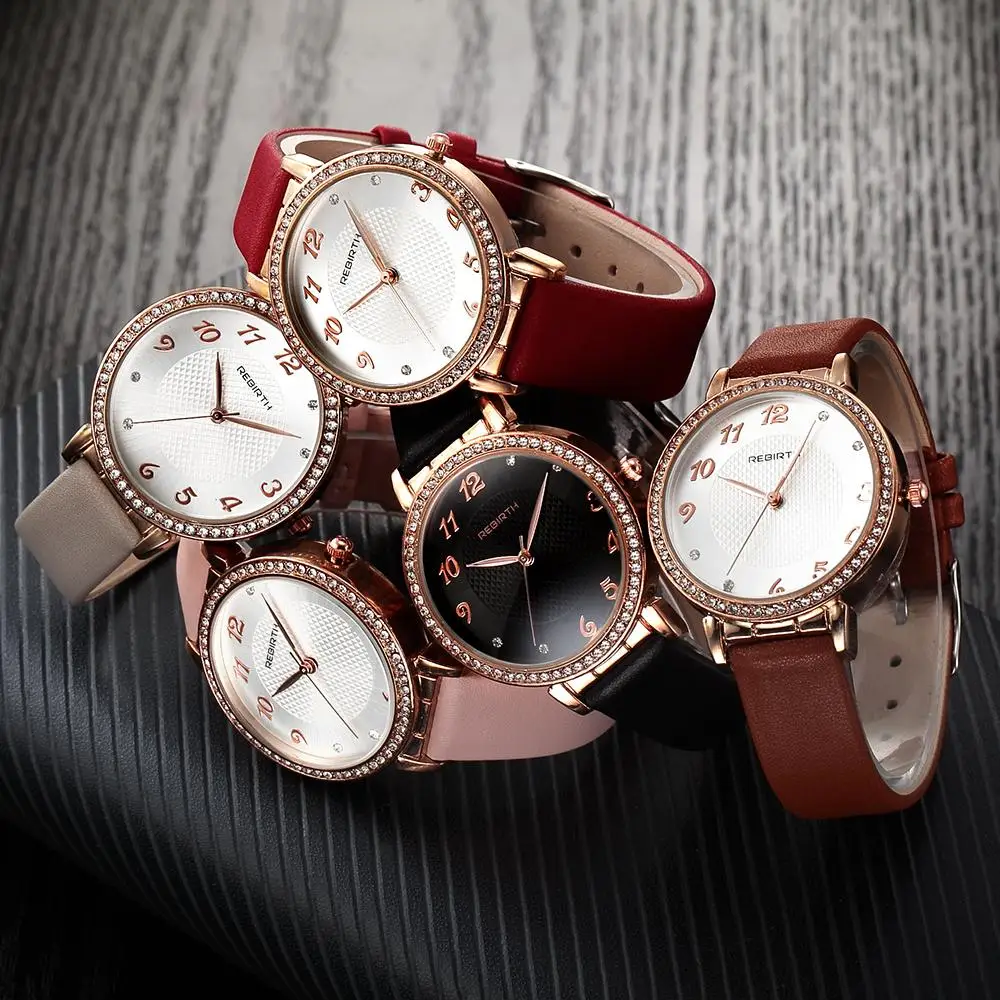 REBIRTH Brand Leather Strap Analog Diamond Case Display Women Dress Wristwatch Fashion Casual Quartz Watch relogio feminino
REBIRTH Brand Leather Strap Analog Diamond Case Display Women Dress Wristwatch Fashion Casual Quartz Watch relogio feminino