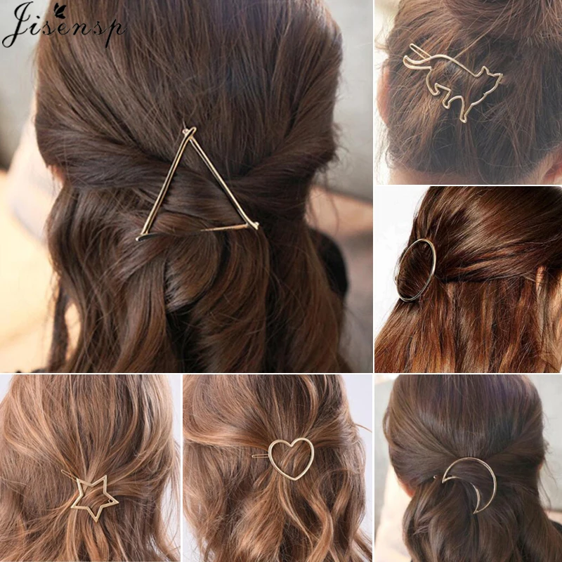 Jisensp Metal Triangle Moon Heart Hair Pin Women Jewelry Round Hair Clip Geometric Barrette Hairpin Headdress Accessories Bijoux
Jisensp Metal Triangle Moon Heart Hair Pin Women Jewelry Round Hair Clip Geometric Barrette Hairpin Headdress Accessories Bijoux