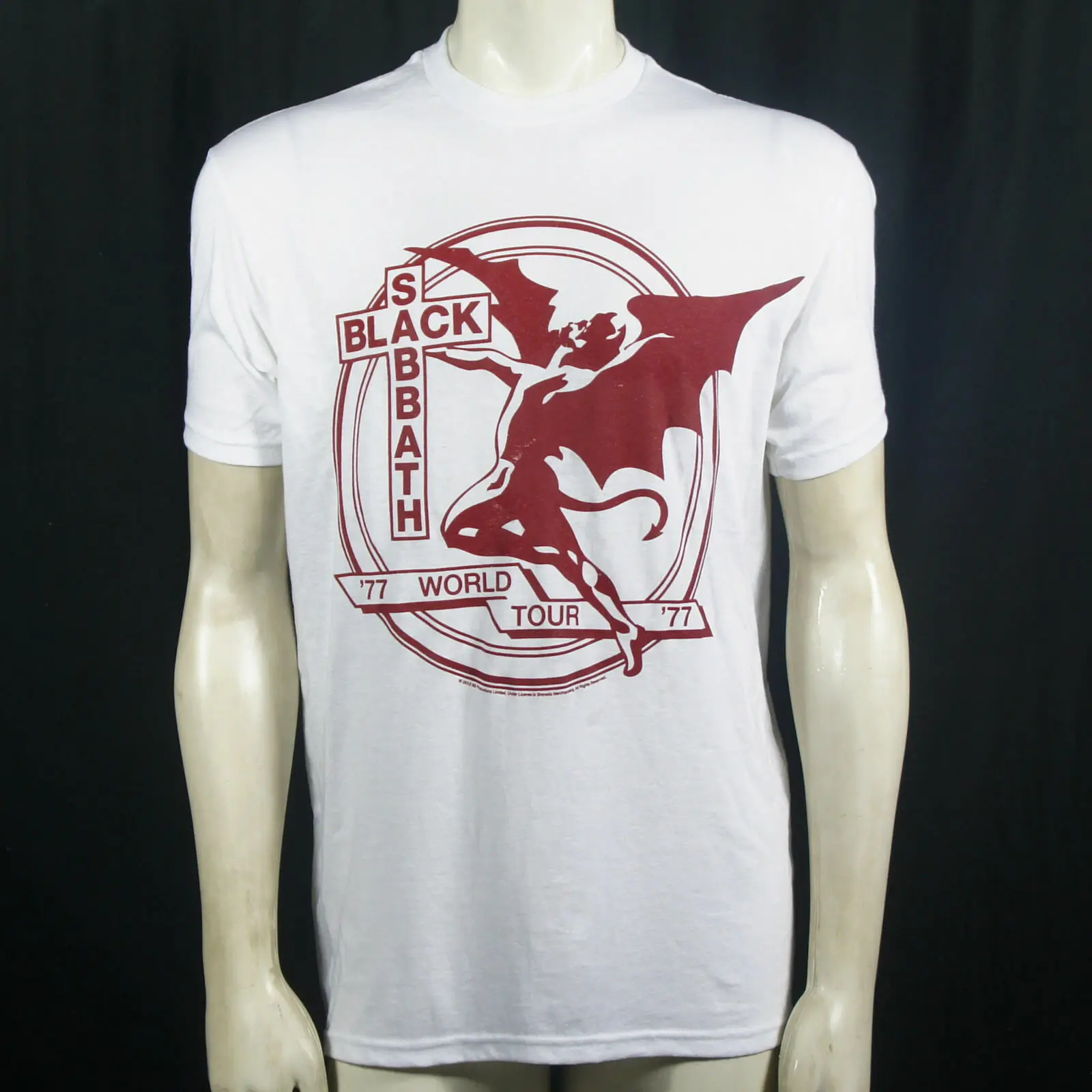 Аутентичная белая футболка с логотипом BLACK SABBATH World Tour 77 S M L XL XXL Ozzy|Мужские