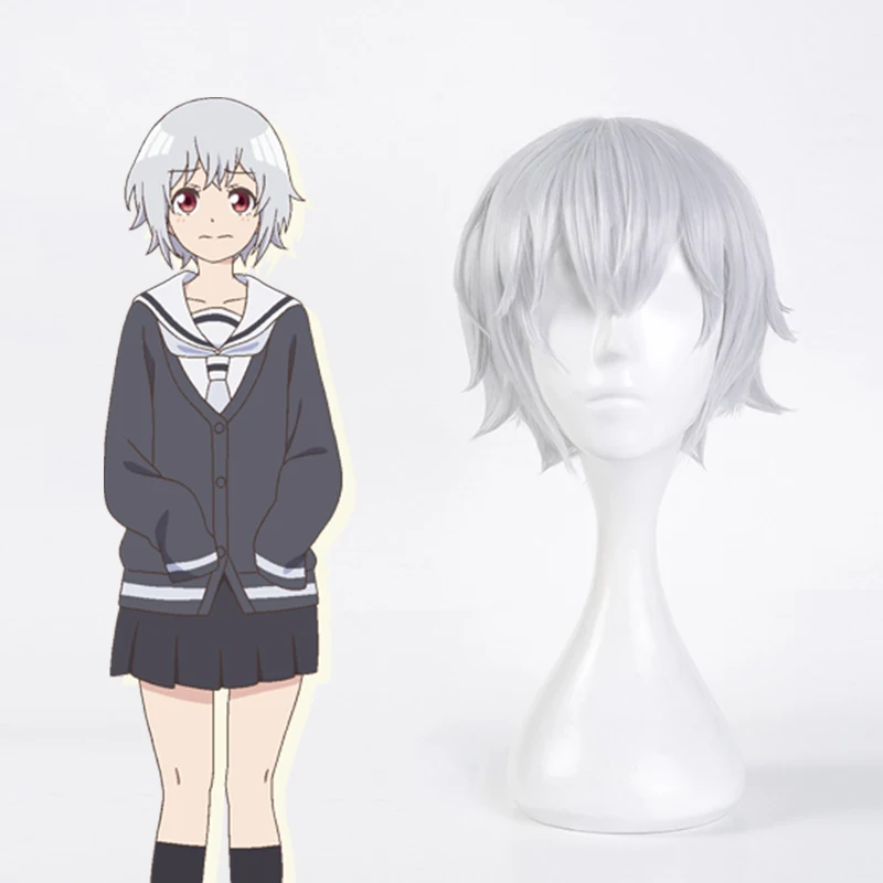 Comic Аниме Senryuu Shoujo косплей парик Yakobe Kino косплей парик волос короткий белый прямой синтетический парик Девушка Косплей Аксессуары