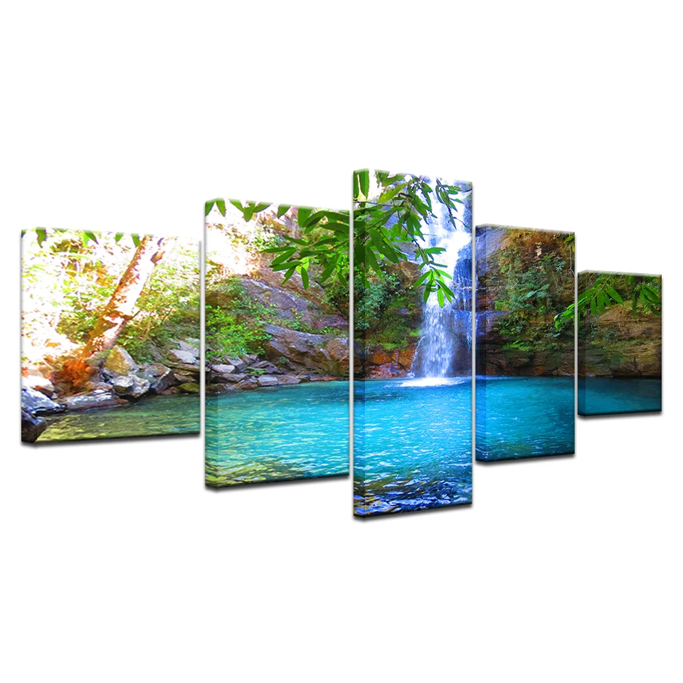 5 Panel/pieces HD Print Waterfall in mountain Landscape posters Print On Canvas Art Painting For home living room decoration
5 Panel/pieces HD Print Waterfall in mountain Landscape posters Print On Canvas Art Painting For home living room decoration