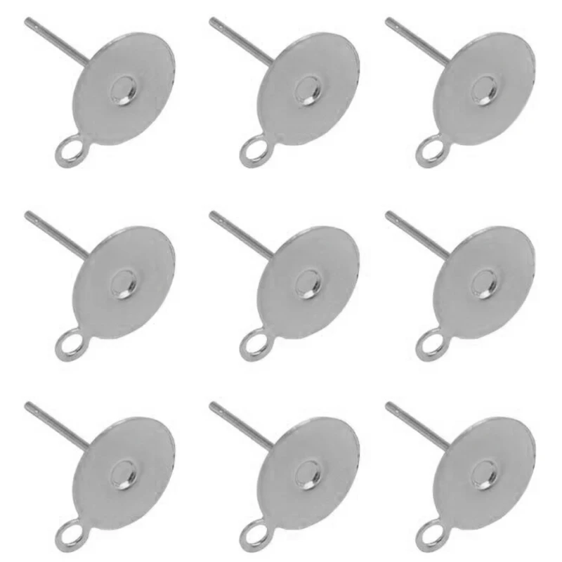 100pcs/lot Stainless Steel Blank Post Earring Studs Pins with Loop Hang 6mm 8mm Flat Round Tray Base Ear Jewelry Findings DIY
100pcs/lot Stainless Steel Blank Post Earring Studs Pins with Loop Hang 6mm 8mm Flat Round Tray Base Ear Jewelry Findings DIY