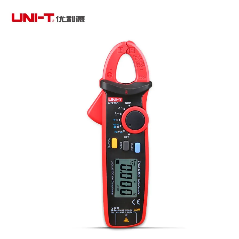 UNI-T UT210D Digital Clamp Multimeter AC DC 200A 600V Ammeter Voltmeter Auto Range Full Function Multi Tester
UNI-T UT210D Digital Clamp Multimeter AC DC 200A 600V Ammeter Voltmeter Auto Range Full Function Multi Tester