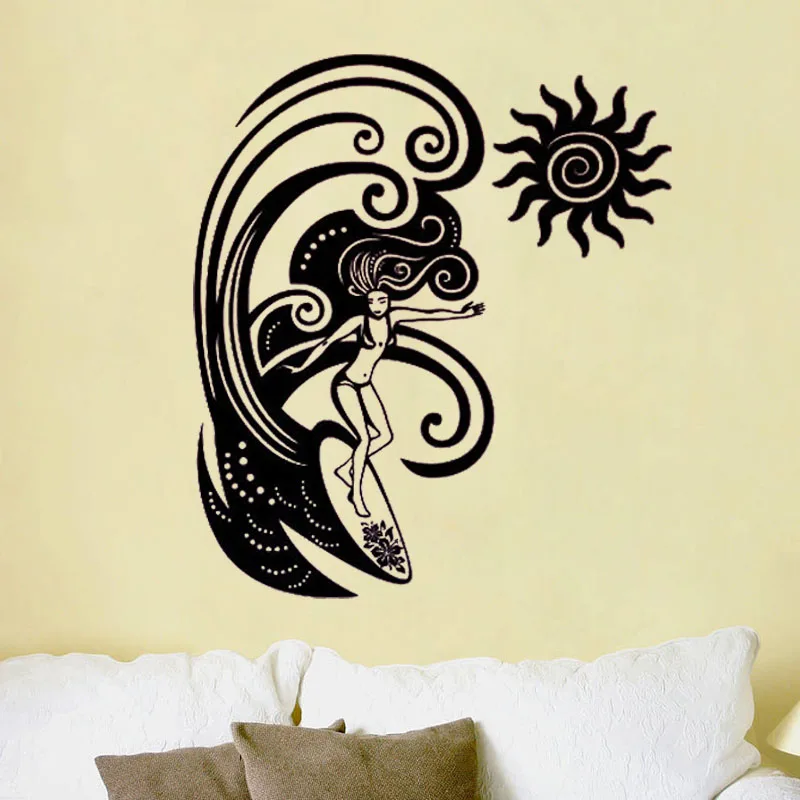 ZOOYOO Creative Surfing Girl Wall Stickers Home Decor Removable Vinyl Adhesive Wall Decals Living Room Bedroom Decoration
ZOOYOO Creative Surfing Girl Wall Stickers Home Decor Removable Vinyl Adhesive Wall Decals Living Room Bedroom Decoration