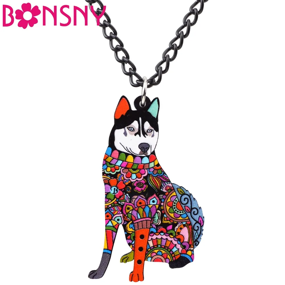 Bonsny Acrylic Siberian Husky Dog Necklace Pendant Chain Choker Fashion Animal Jewelry Charms For Women Girls Accessories Pets
Bonsny Acrylic Siberian Husky Dog Necklace Pendant Chain Choker Fashion Animal Jewelry Charms For Women Girls Accessories Pets
