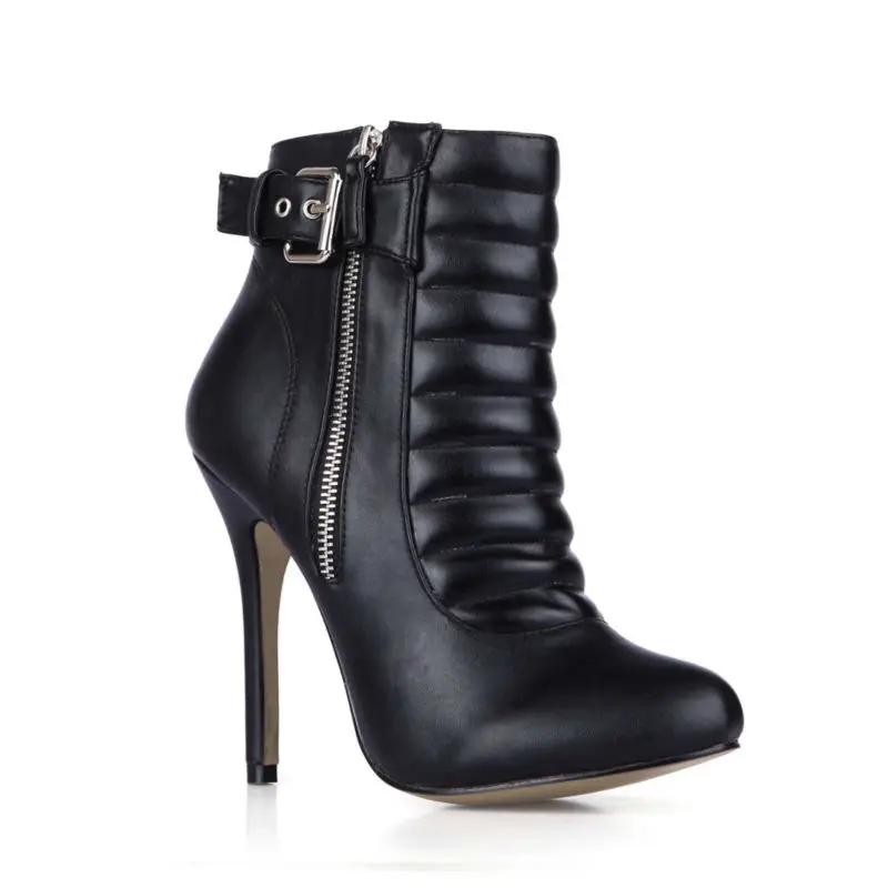 CHMILE CHAU Black Sexy Party Shoes Women Stiletto Heels Buckle Zipper Ladies Mid-Calf Boots Zapatos Mujer Plus Size 0640CBT-2a
CHMILE CHAU Black Sexy Party Shoes Women Stiletto Heels Buckle Zipper Ladies Mid-Calf Boots Zapatos Mujer Plus Size 0640CBT-2a