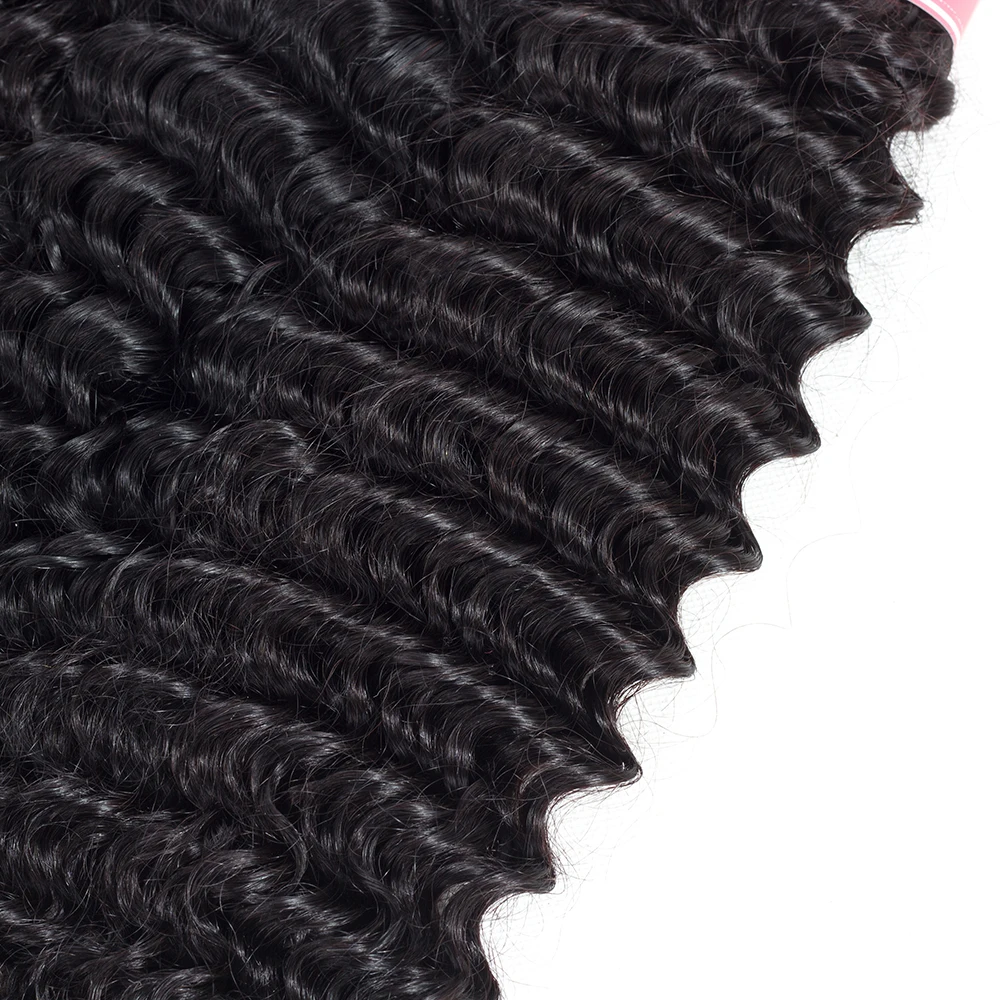 LS волосы индийские remy человеческие глубокая волна пучки 1 шт. для наращивания 8-28