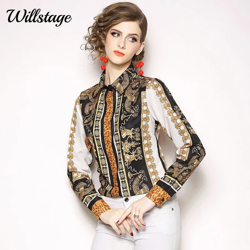 Willstage Women shirt Leopard printed long sleeve Blouse Pattern Formal Office ladies Shirts Elegant 2018 Autumn Spring Clothes
Willstage Women shirt Leopard printed long sleeve Blouse Pattern Formal Office ladies Shirts Elegant 2018 Autumn Spring Clothes