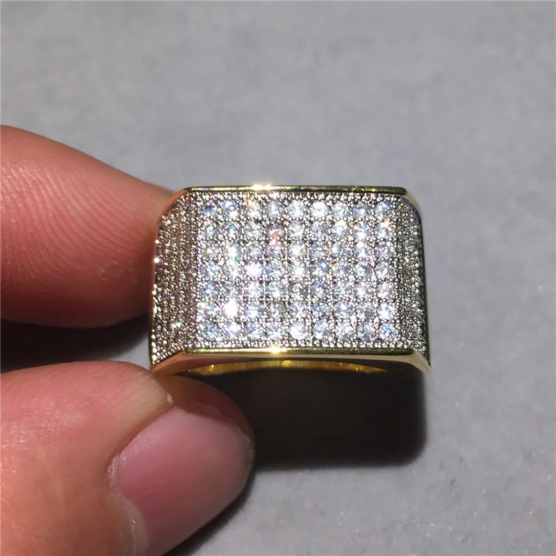 Мужское кольцо в стиле хип хоп S925 s925 роскошное Ювелирное Украшение с блестящими