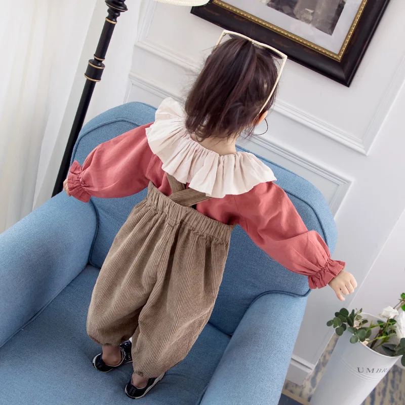 Girls Clothes Set Korean 2021 spring new cotton long-sleeved corduroy strap two-piece casual girls suit Bib Pants Cotton baby 2Y
Girls Clothes Set Korean 2021 spring new cotton long-sleeved corduroy strap two-piece casual girls suit Bib Pants Cotton baby 2Y
