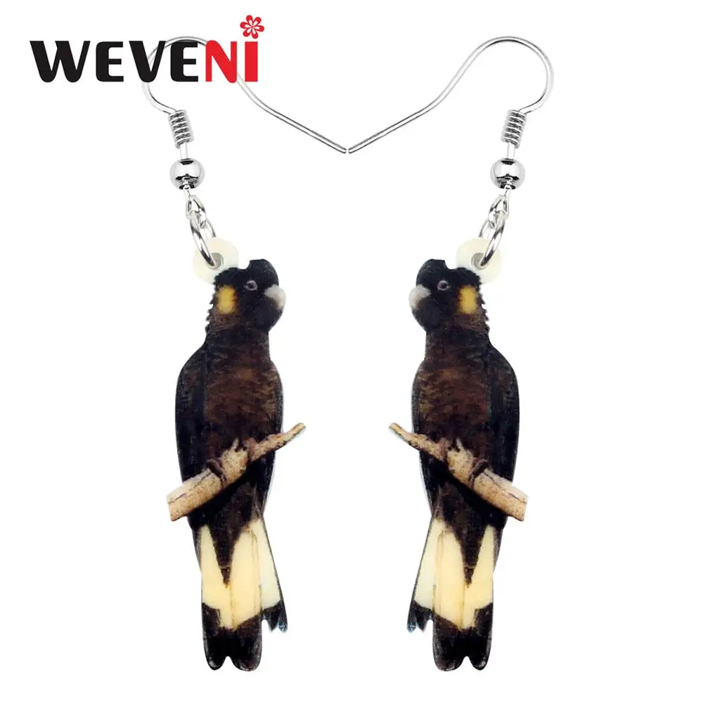WEVENI Acrylic Australian Cute Yellow-tailed Black Cockatoo Bird Earrings Dangle Drop Unique Jewelry For Women Girls Party Gift
WEVENI Acrylic Australian Cute Yellow-tailed Black Cockatoo Bird Earrings Dangle Drop Unique Jewelry For Women Girls Party Gift