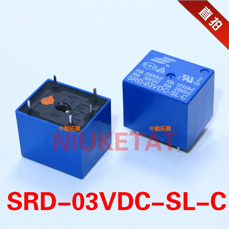 

10pcs SRD-03VDC-SL-C 3VDC 10A 250 VAC Power relay PCB Type T73-5V 5 feet SRD-3VDC-SL-C 3V 250VAC New and original Free shipping