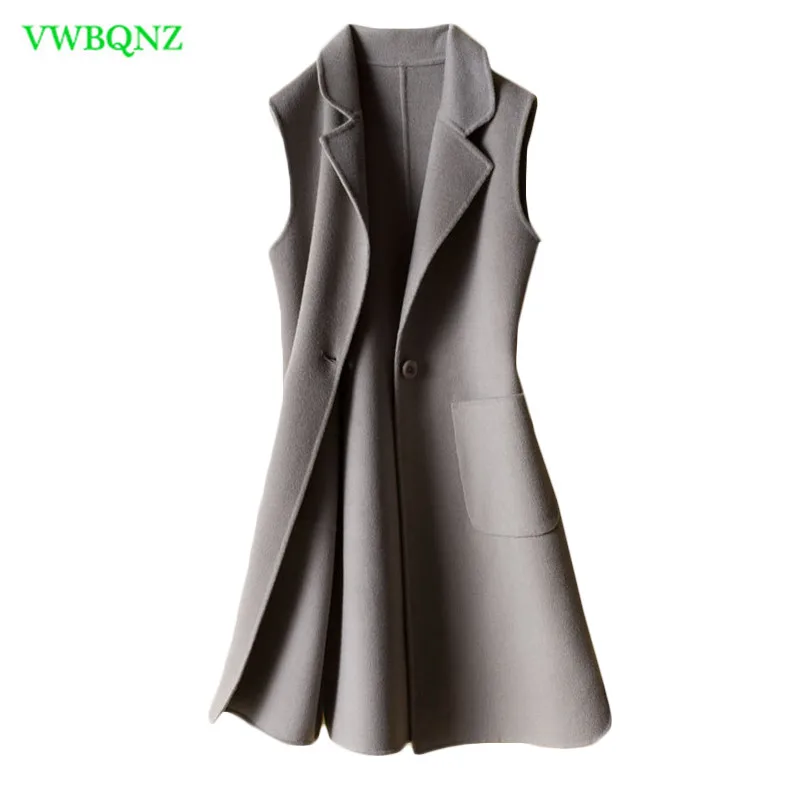 Double-faced cashmere coat Vest Women Wool Warm Female Vests Covered Button Turn-down Collar Long Style Winter Vests Coats A958
Double-faced cashmere coat Vest Women Wool Warm Female Vests Covered Button Turn-down Collar Long Style Winter Vests Coats A958
