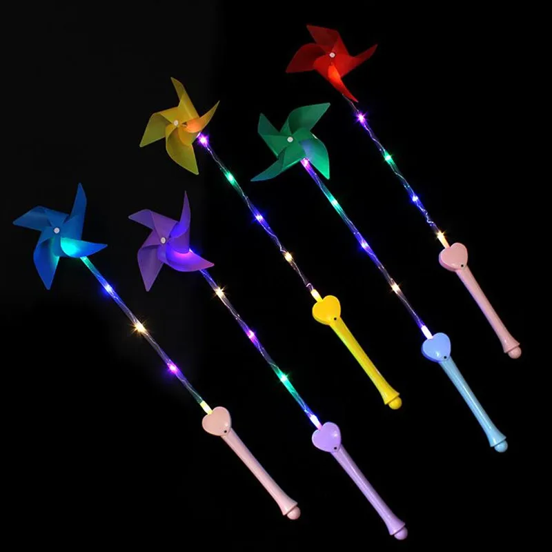 

LED Blinking Flashing Windmill Kids Children Lighted Glowing Windmill Gift Toys Birthday Rave Glow PartyPurimToy