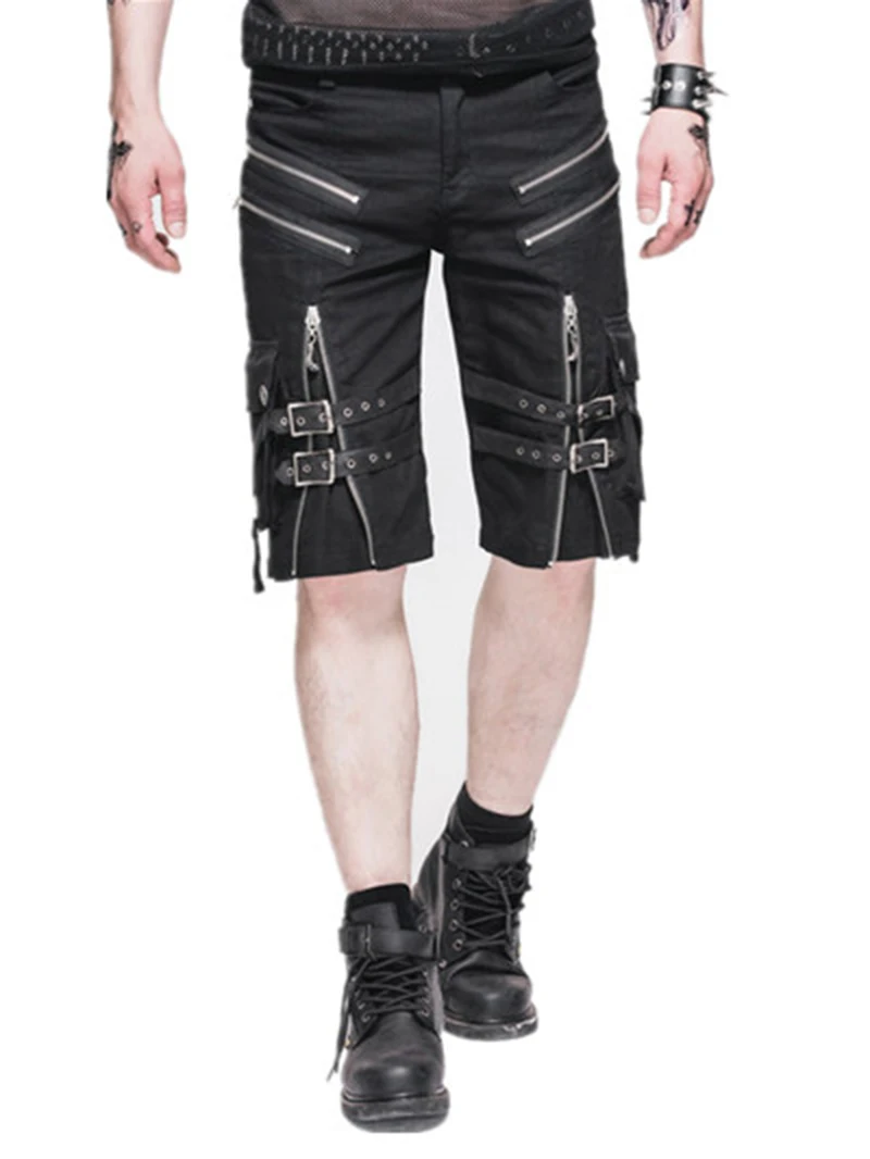 Punk Gothic Men Causual Shorts Zipper Personality Fashion Knee Length Shorts Men's Casual Summer Short Pants
Punk Gothic Men Causual Shorts Zipper Personality Fashion Knee Length Shorts Men's Casual Summer Short Pants