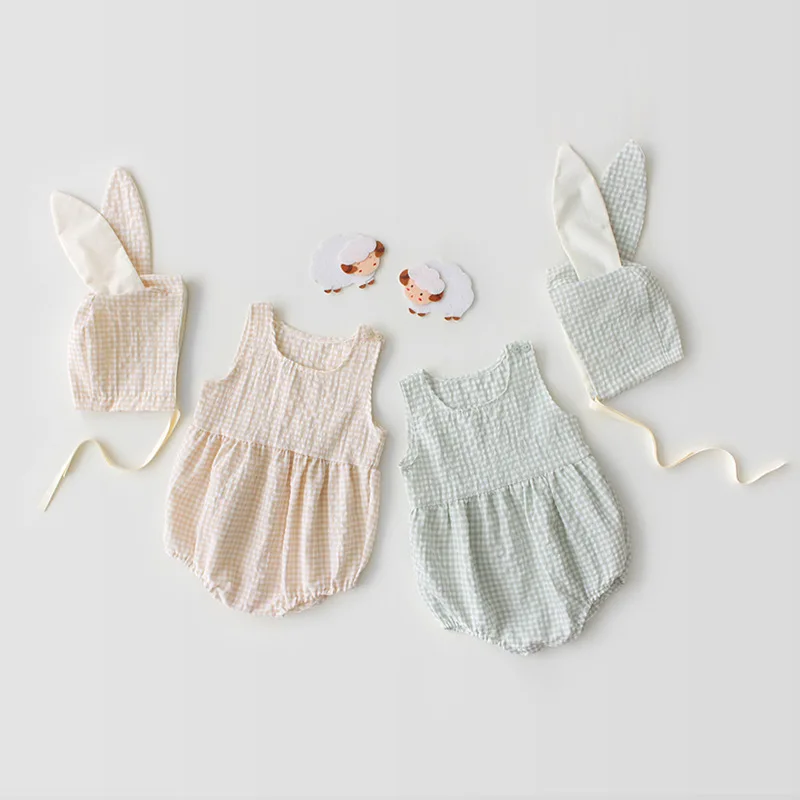 Pretty Baby Girls Plaid Ins Lovely Kids Rompers with Puppy Hats Summer Fashion Toddler Holiday Children Clothing Rompers
Pretty Baby Girls Plaid Ins Lovely Kids Rompers with Puppy Hats Summer Fashion Toddler Holiday Children Clothing Rompers