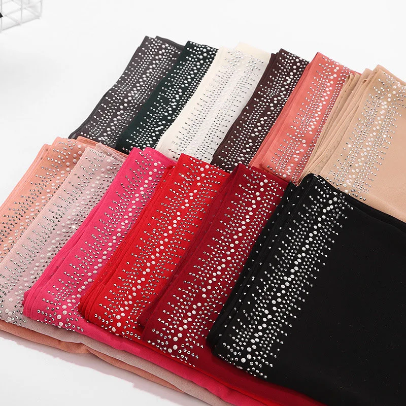 Pearl Chiffon Hijabs Womens Plain Scarf Luxury 20 Colors Studded Pearls Chiffon Wrap Scarves Shawl 70*175cm
Pearl Chiffon Hijabs Womens Plain Scarf Luxury 20 Colors Studded Pearls Chiffon Wrap Scarves Shawl 70*175cm