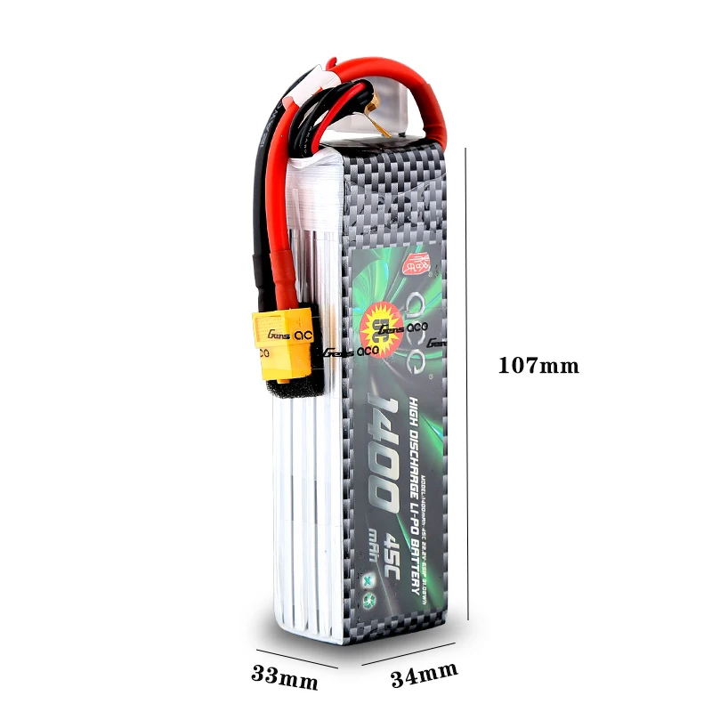 ACE 1400mAh 6S 22.2V 45C-90C Lipo Battery with T Connector XT60 Plug for YaTuo 450 Helicopter Fixed Wing Drone Airplane
ACE 1400mAh 6S 22.2V 45C-90C Lipo Battery with T Connector XT60 Plug for YaTuo 450 Helicopter Fixed Wing Drone Airplane