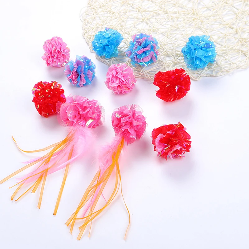 10 Pcs/lot Colorful Cat Mylar Crinkle Balls Cat Toys Sound Paper Ball Kitten Pet Interactive Play Toys
10 Pcs/lot Colorful Cat Mylar Crinkle Balls Cat Toys Sound Paper Ball Kitten Pet Interactive Play Toys