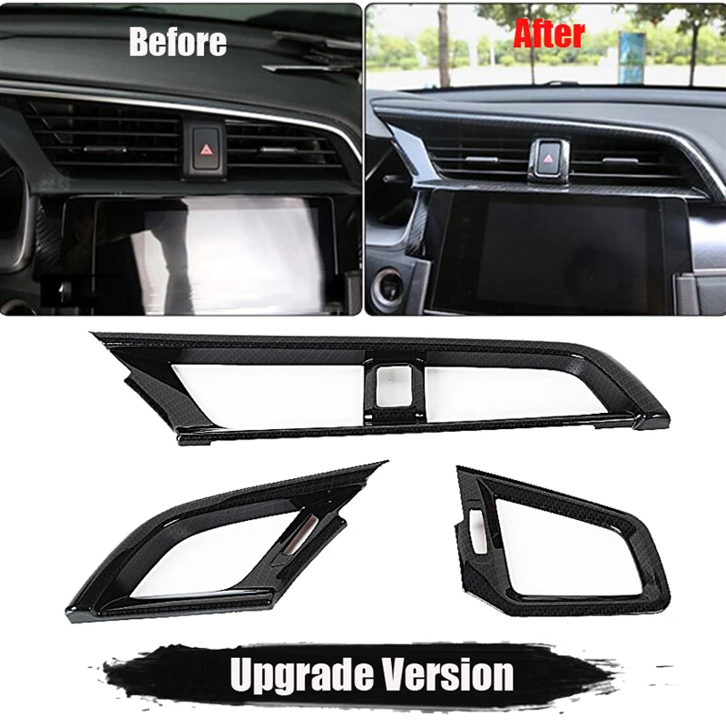 3pcs New And High Quality ABS with Carbon Fiber spray paint Dashboard Air Vent Cover Set fits for Honda Civic 10th 2016 2017
3pcs New And High Quality ABS with Carbon Fiber spray paint Dashboard Air Vent Cover Set fits for Honda Civic 10th 2016 2017