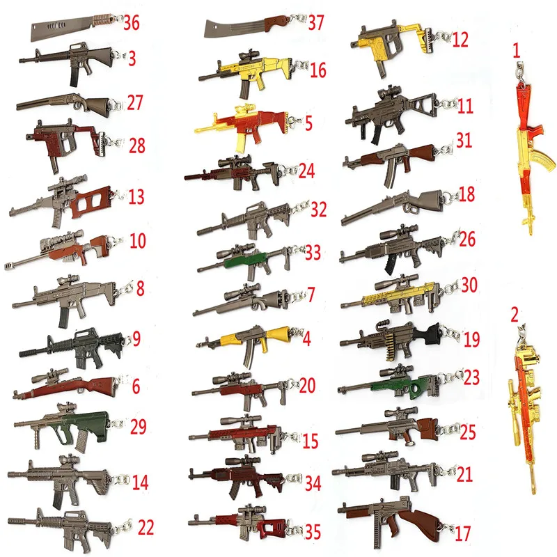 HSIC 37 стилей игры CS GO playerunknown BATTLEGROUNDS брелок PUBG AK47 AWM M24 KAR 98K оружие Chaveiro для мужчин
