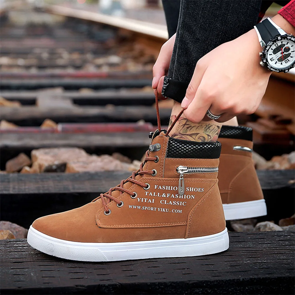 Spring Shoes For Men Casual Shoes High Top Suede Leather Shoes Loafers Lace-Up High Pipe Men Flat Shoes Zip Big Size 46
Spring Shoes For Men Casual Shoes High Top Suede Leather Shoes Loafers Lace-Up High Pipe Men Flat Shoes Zip Big Size 46