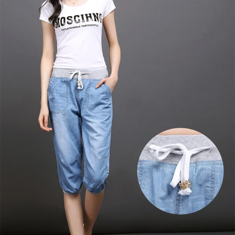 summer women harem pants jeans plus size loose trousers for women denim pants Capris jeans for woman 4XL plus size Knee Length
summer women harem pants jeans plus size loose trousers for women denim pants Capris jeans for woman 4XL plus size Knee Length