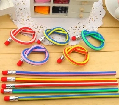 

10pcs colorful Wholesale Creative folding constantly pencils Magic stationery soft pencil to bend free shipping